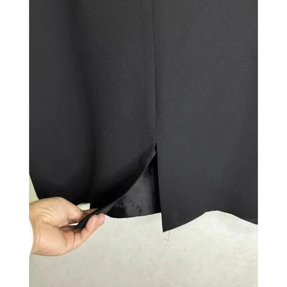 VINTAGE CARON PETITE CHICAGO Black Rhinestone Shift Dress Sz 8P Office Work 80’s - Picture 9 of 11